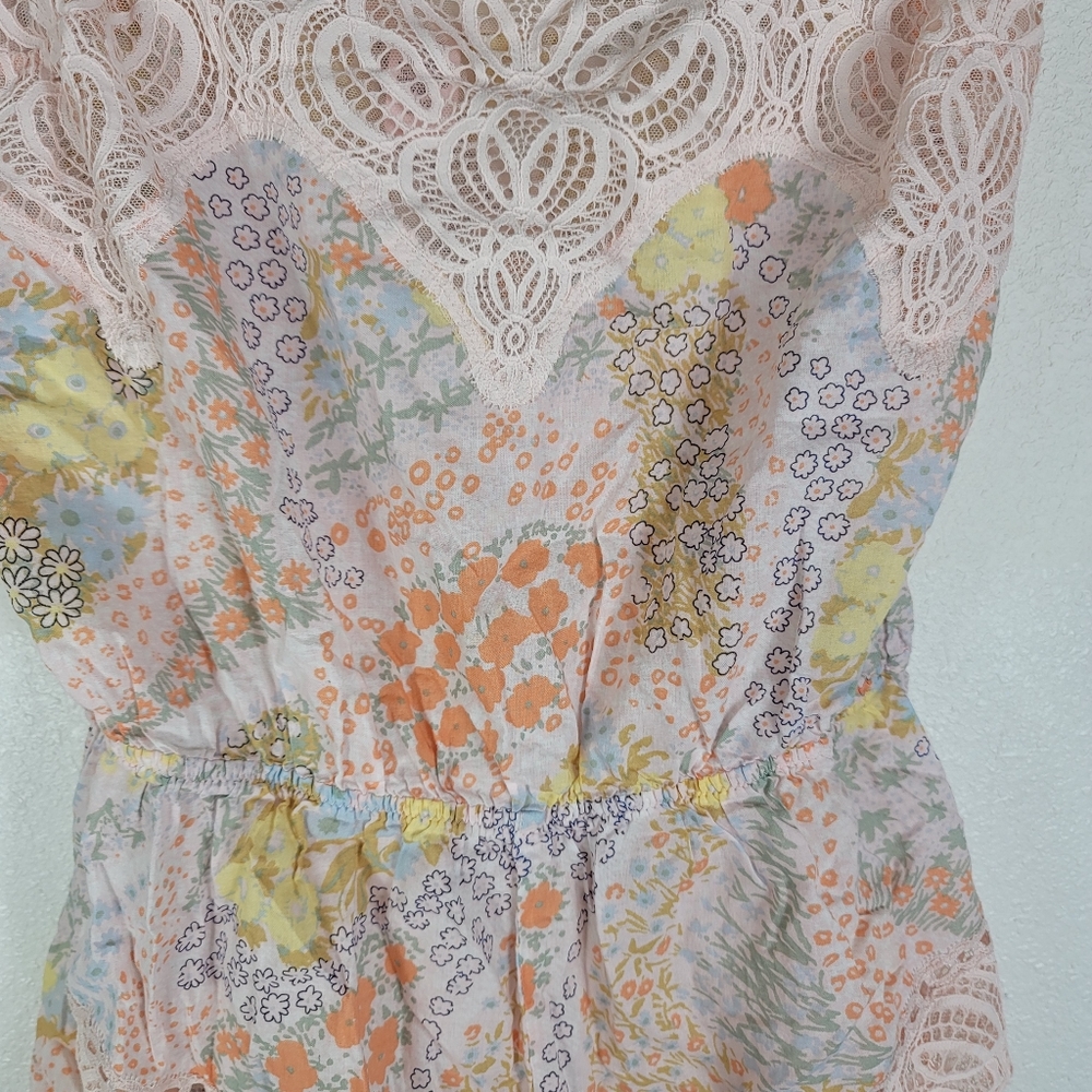 Victoria Secret Sexy Sleepwear One Piece Floral Lace Romper Strapless Sz Small - Picture 7 of 11